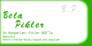 bela pikler business card